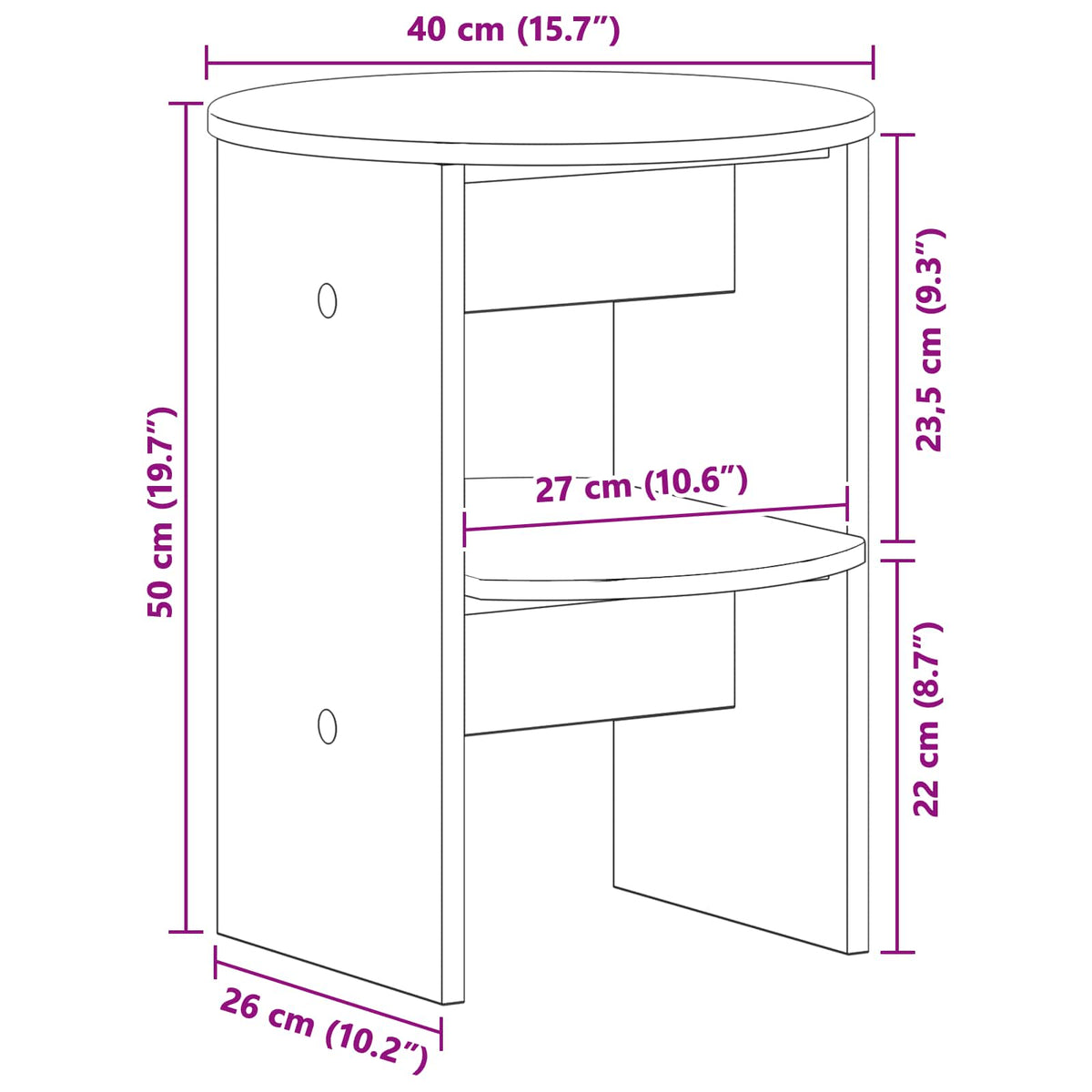 Boční Skříňka 2 Pcs Sonoma Dub Ø40 X 50 Cm Dřevěný Materiál