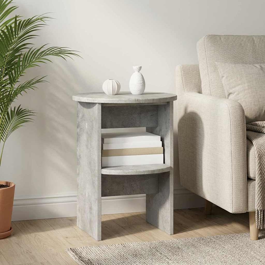 Boční Skříňka 2 Pcs Betonově Šedá Ø40 X 50 Cm Dřevěný Materiál
