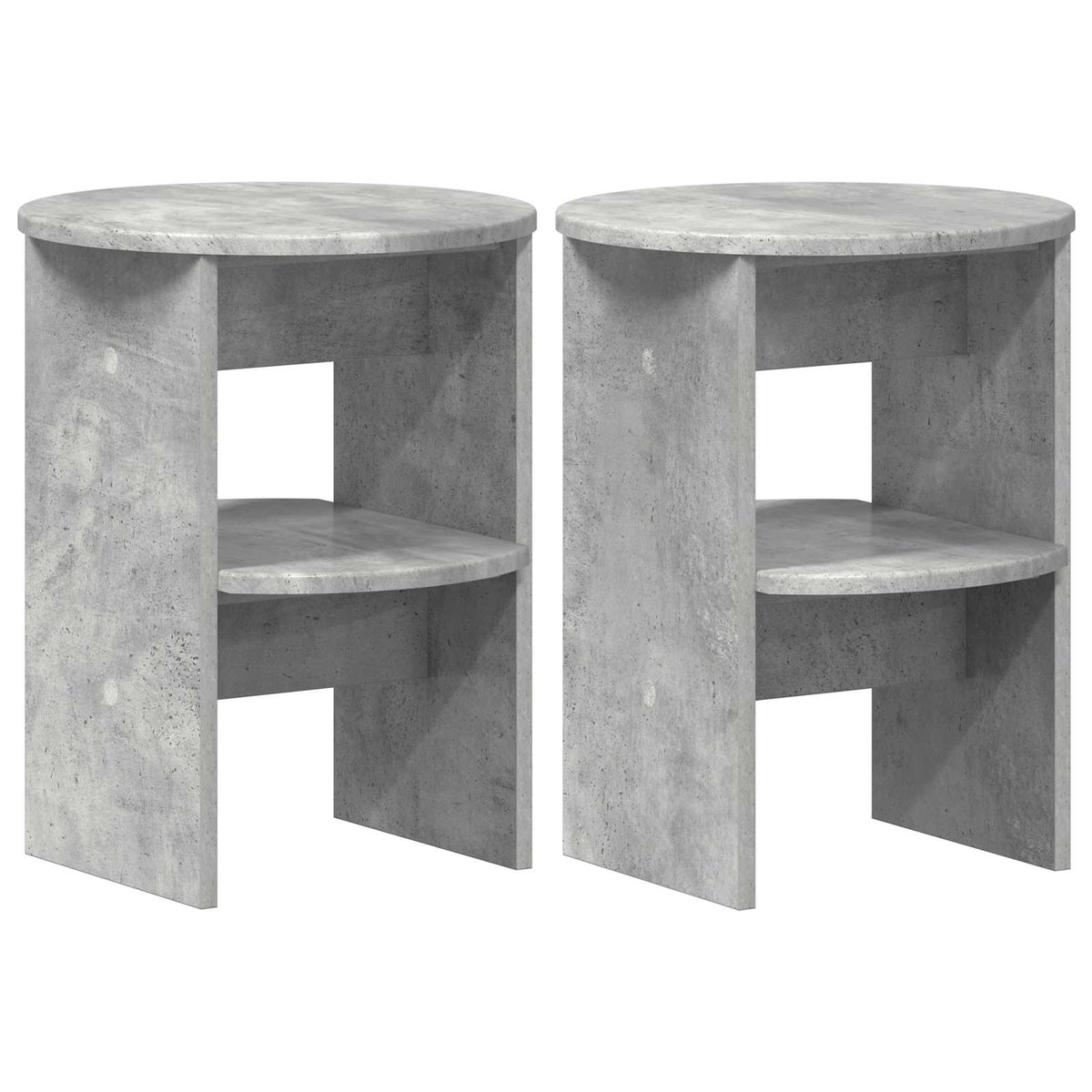 Boční Skříňka 2 Pcs Betonově Šedá Ø40 X 50 Cm Dřevěný Materiál