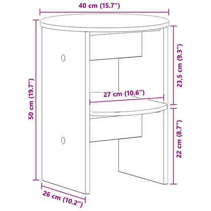 Boční Skříňka Vysoký Lesklý Bílý Ø40 X 50 Cm Dřevěný Materiál