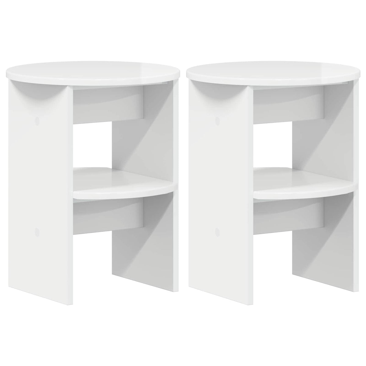 Boční Skříňka 2 Pcs Vysoký Lesklý Bílý Ø40 X 50 Cm