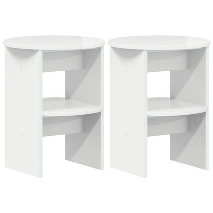 Boční Skříňka 2 Pcs Vysoký Lesklý Bílý Ø40 X 50 Cm