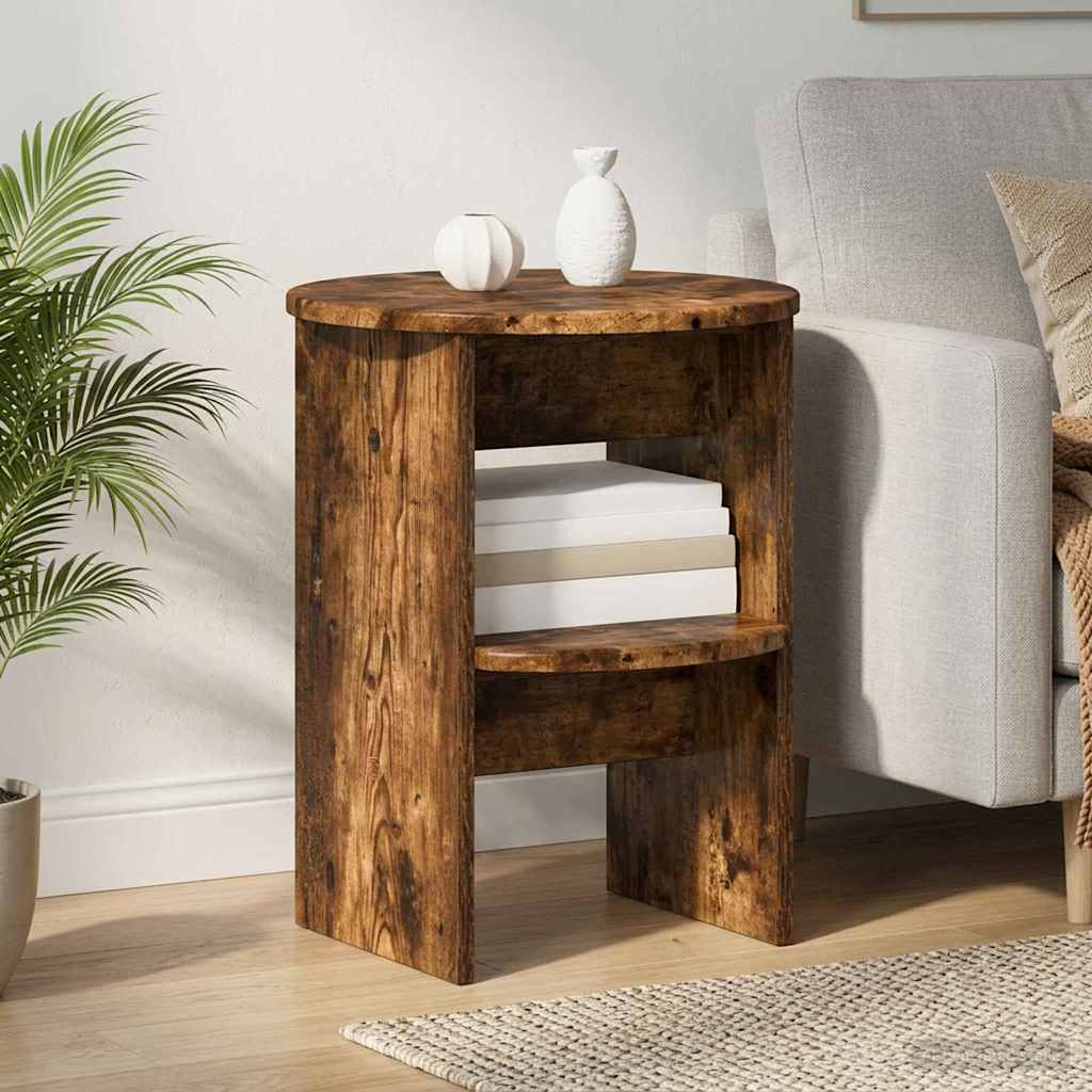 Boční Skříňka 2 Pcs Uzený Dub Ø40 X 50 Cm Dřevěný Materiál
