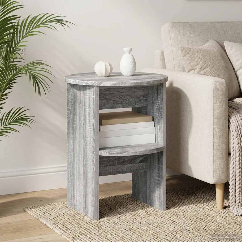 Boční Skříňka 2 Pcs Šedá Sonoma Ø40 X 50 Cm Dřevěný Materiál