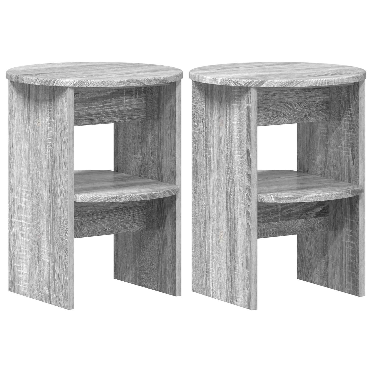 Boční Skříňka 2 Pcs Šedá Sonoma Ø40 X 50 Cm Dřevěný Materiál