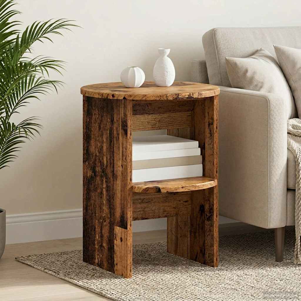 Boční Skříňka 2 Pcs Staré Dřevo Ø40 X 50 Cm Dřevěný Materiál