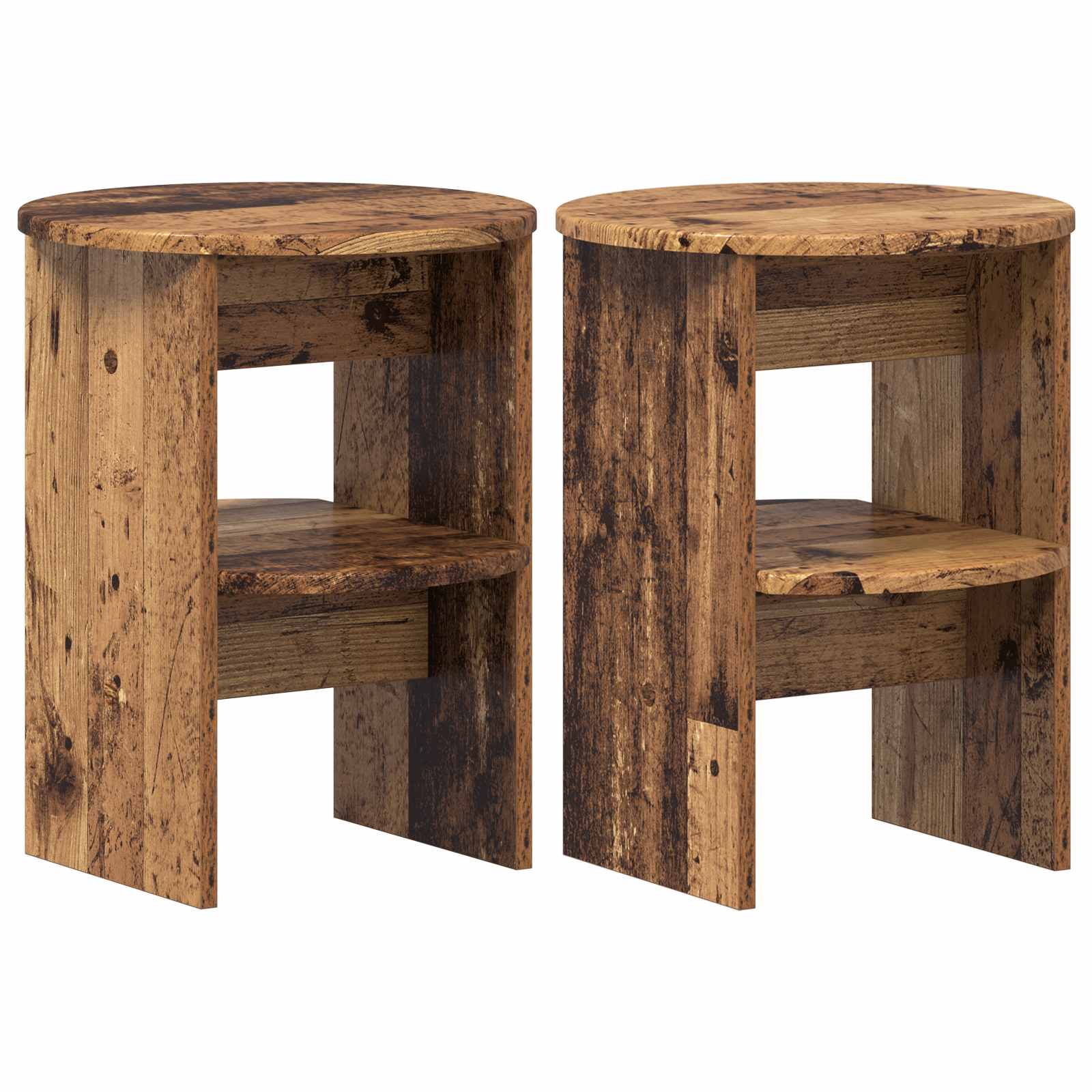 Boční Skříňka 2 Pcs Staré Dřevo Ø40 X 50 Cm Dřevěný Materiál