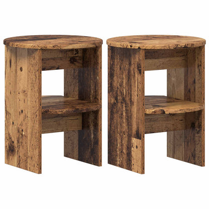 Boční Skříňka 2 Pcs Staré Dřevo Ø40 X 50 Cm Dřevěný Materiál