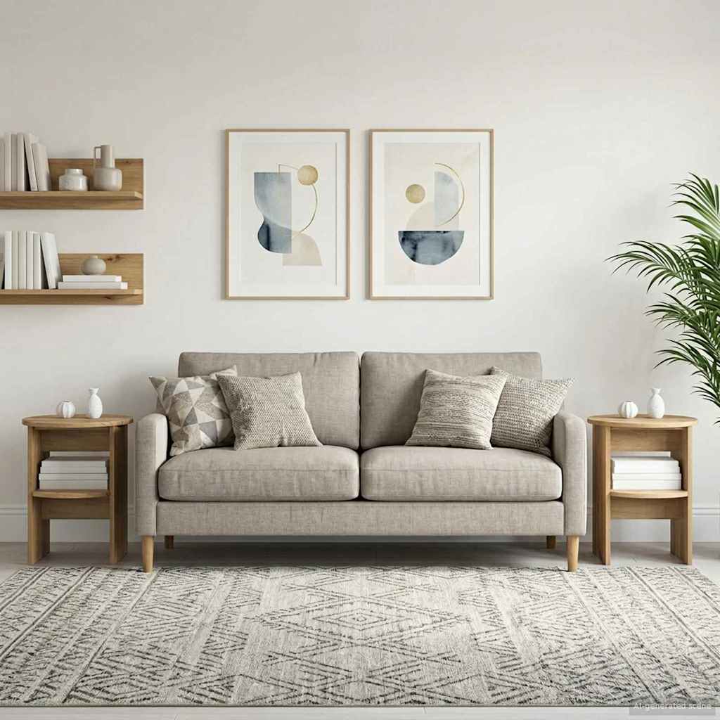 Boční Skříňka 2 Pcs Řemeslný Dub Ø40 X 50 Cm Dřevěný Materiál