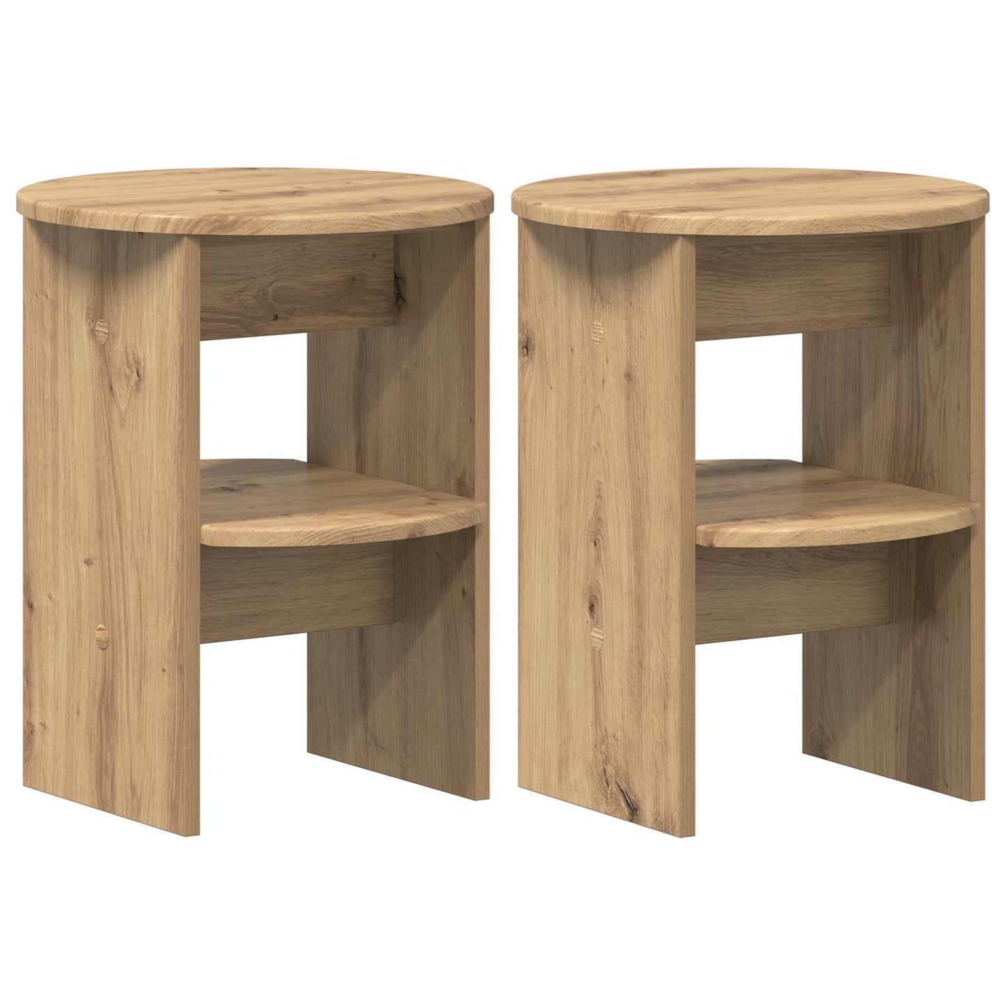 Boční Skříňka 2 Pcs Řemeslný Dub Ø40 X 50 Cm Dřevěný Materiál