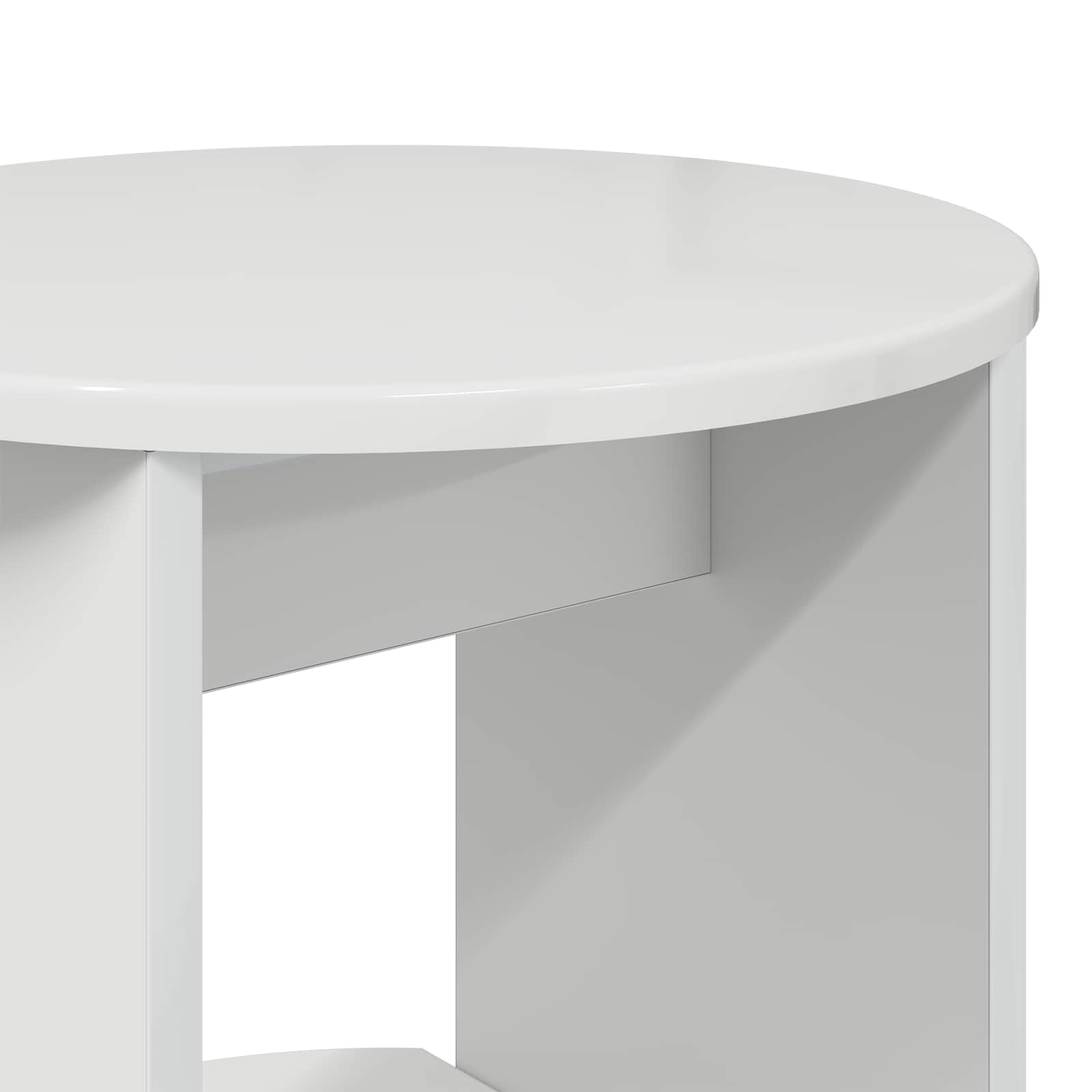 Boční Skříňka Vysoký Lesklý Bílý Dřevěný Materiál