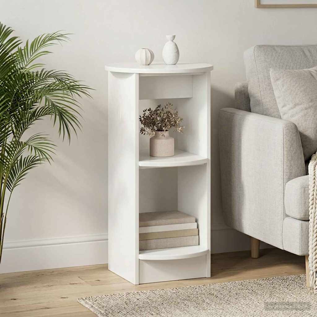 Boční Skříňka Vysoký Lesklý Bílý Dřevěný Materiál