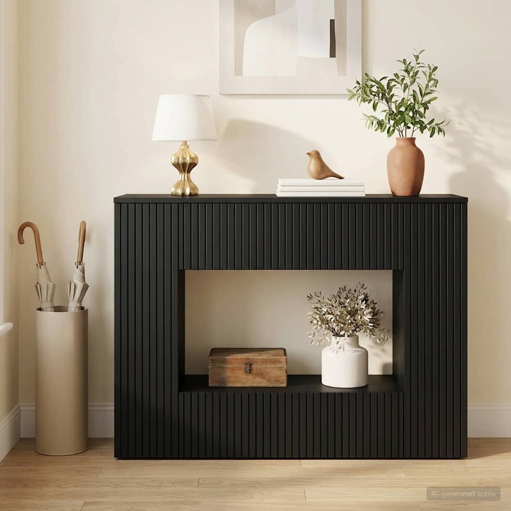 Konzolový Stolek Černý 101 X 29 X 74 Cm Dřevěný Materiál