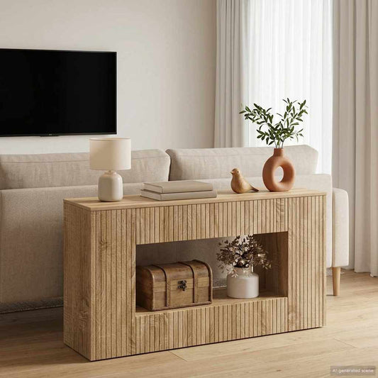 Konzolový Stolek Sonoma Dub 101 X 29 X 74 Cm Dřevěný Materiál