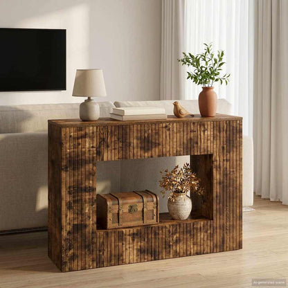 Konzolový Stolek Uzený Dub 101 X 29 X 74 Cm Dřevěný Materiál