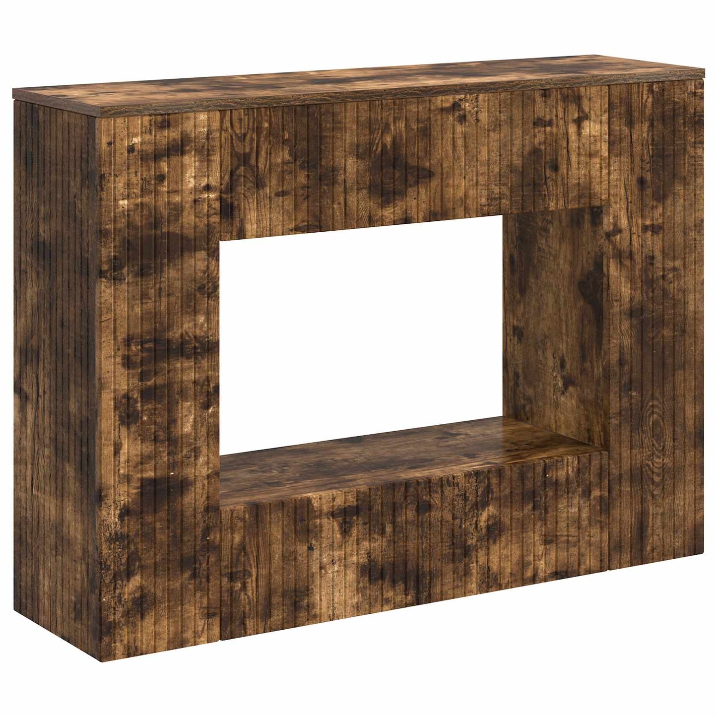 Konzolový Stolek Uzený Dub 101 X 29 X 74 Cm Dřevěný Materiál