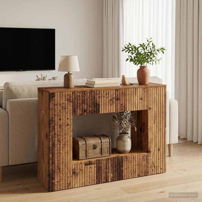 Konzolový Stolek Staré Dřevo 101 X 29 X 74 Cm Dřevěný Materiál
