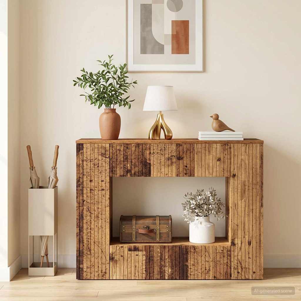 Konzolový Stolek Staré Dřevo 101 X 29 X 74 Cm Dřevěný Materiál