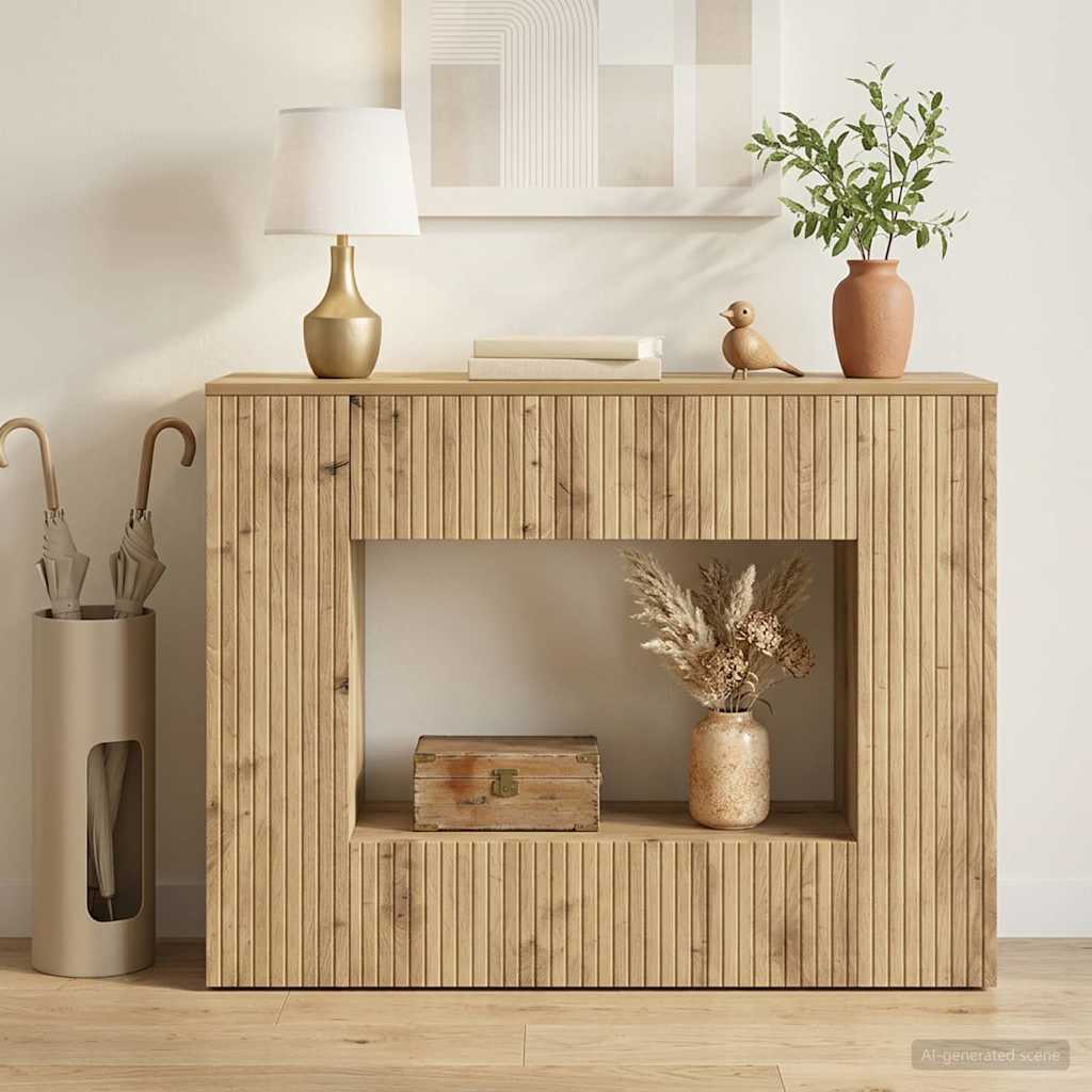 Konzolový Stolek Řemeslný Dub 101 X 29 X 74 Cm Dřevěný Materiál