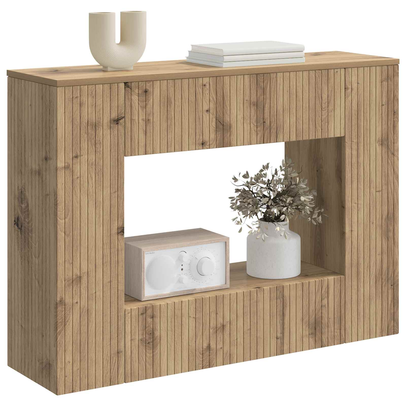 Konzolový Stolek Řemeslný Dub 101 X 29 X 74 Cm Dřevěný Materiál