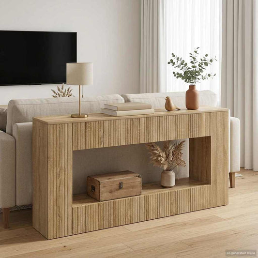 Konzolový Stolek Sonoma Dub 155 X 29 X 74 Cm Dřevěný Materiál