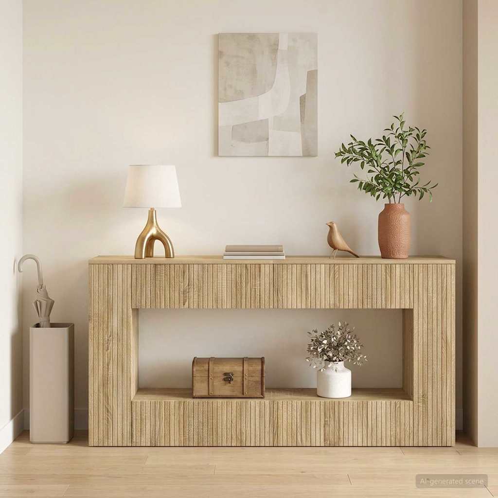 Konzolový Stolek Sonoma Dub 155 X 29 X 74 Cm Dřevěný Materiál
