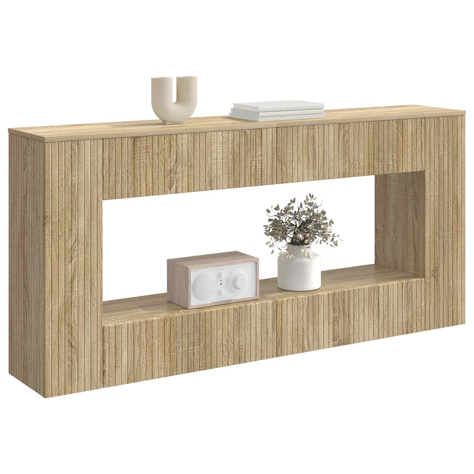 Konzolový Stolek Sonoma Dub 155 X 29 X 74 Cm Dřevěný Materiál