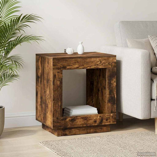 Boční Stůl Kouřový Dub 60 X 40 X 65 Cm Kompozitní Dřevo