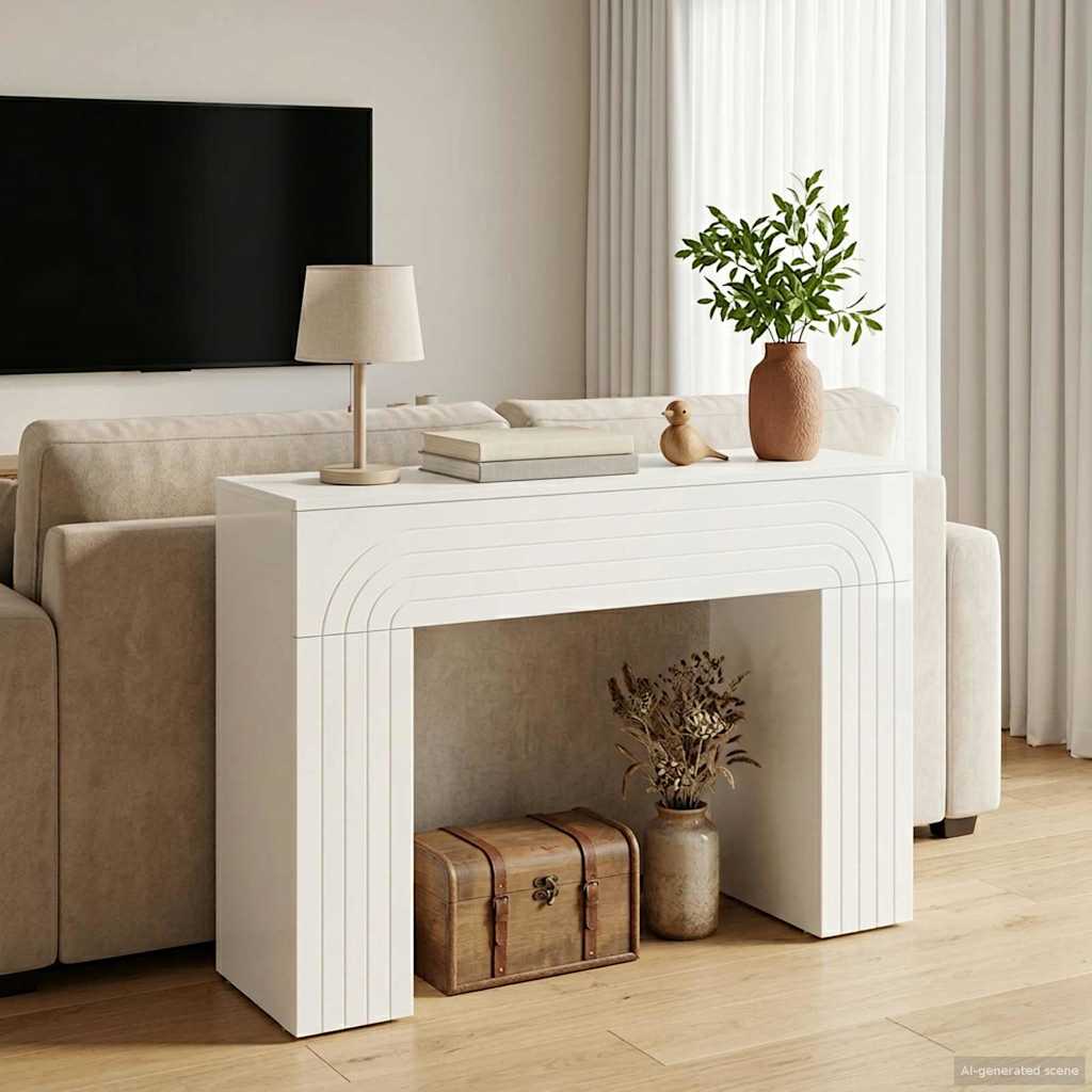 Konferenční Stolek Bílá S Vysokým Leskem 102 X 35 X 75 Cm