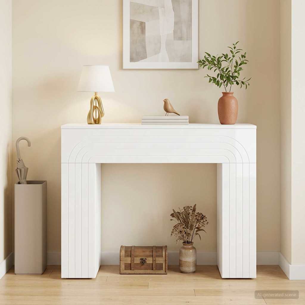 Konferenční Stolek Bílá S Vysokým Leskem 102 X 35 X 75 Cm