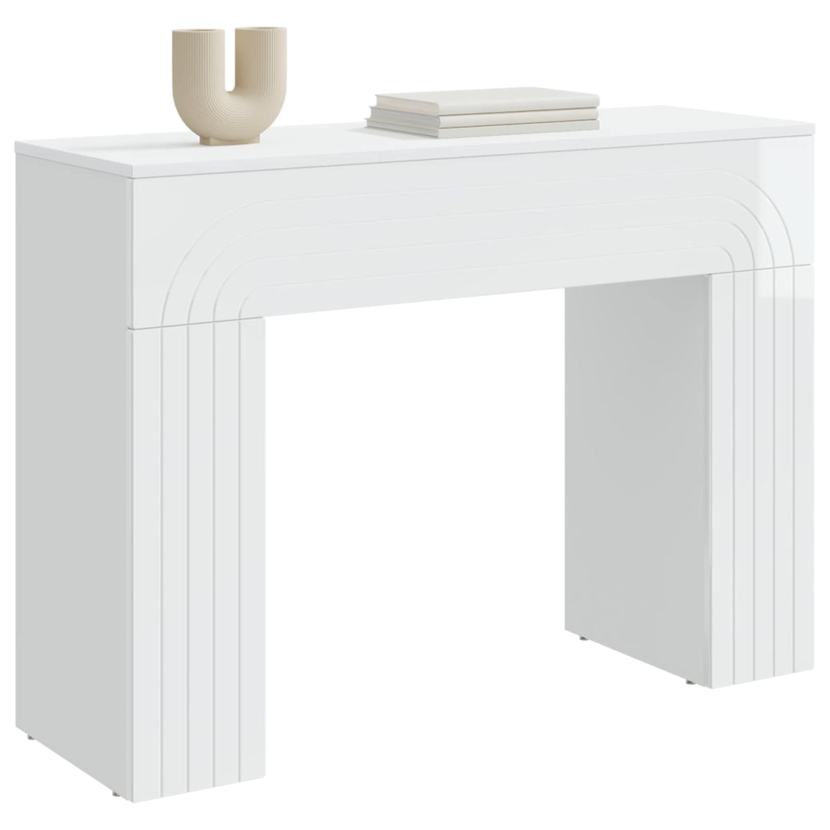 Konferenční Stolek Bílá S Vysokým Leskem 102 X 35 X 75 Cm