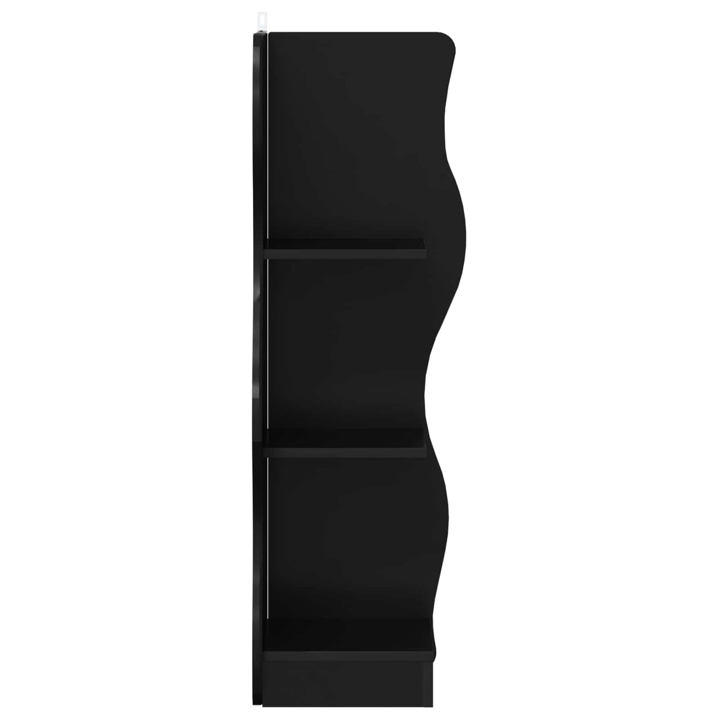 Rohová Police S Policí Černá 34 X 33 X 102 Cm Kompozitní Dřevo