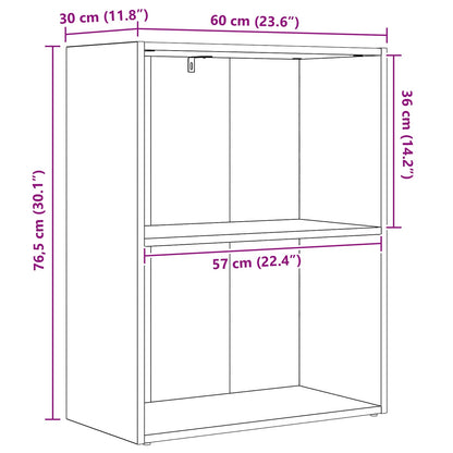 Knihovna 60 X 30 X 76.5 Cm Kompozitní Dřevo Černý Dub