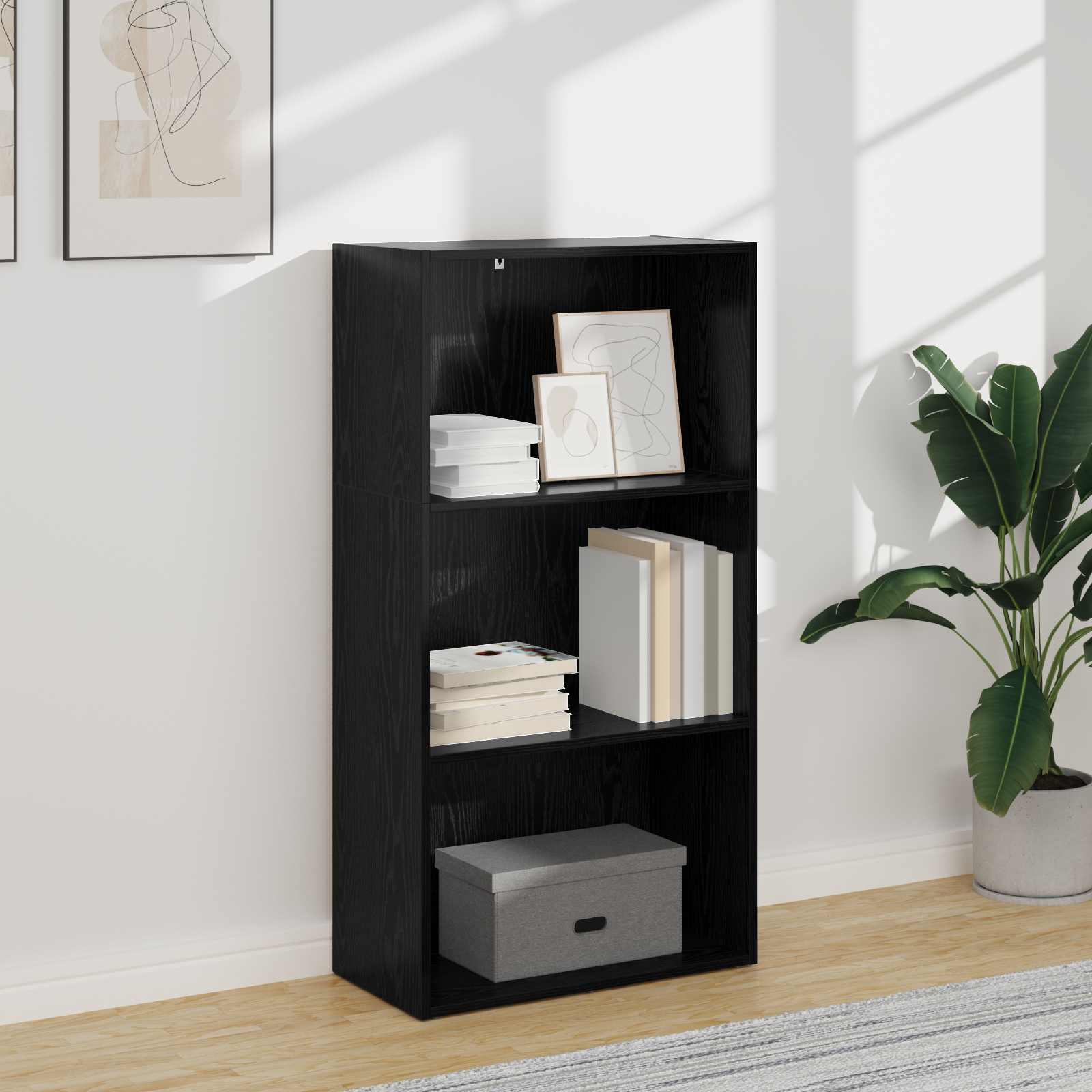 Knihovna 60 X 30 X 114 Cm Kompozitní Dřevo Černý Dub