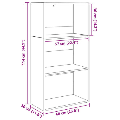 Knihovna 60 X 30 X 114 Cm Kompozitní Dřevo Černý Dub