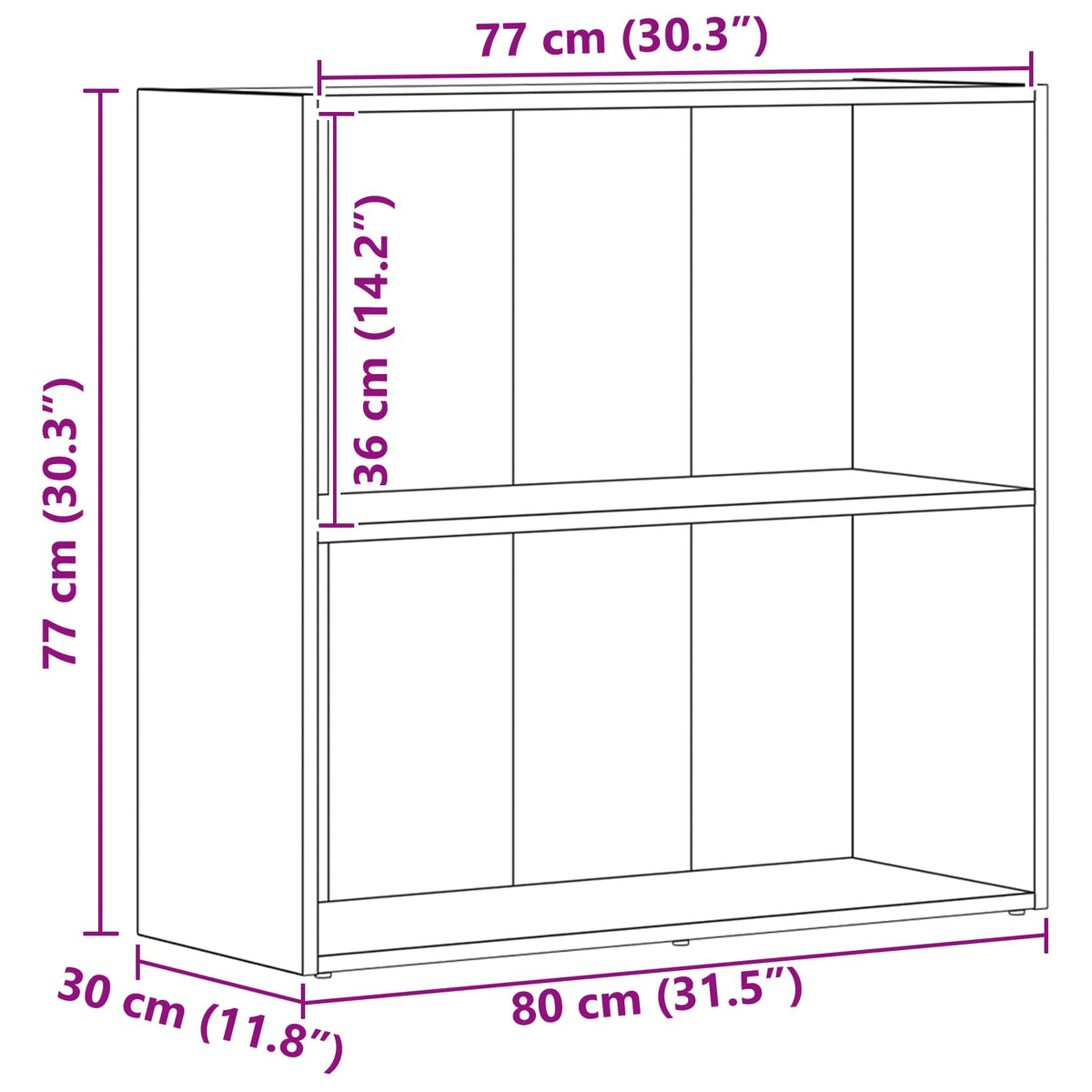 Knihovna 80 X 30 X 76,5 Cm Kompozitní Dřevo Černý Dub