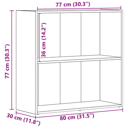Knihovna 80 X 30 X 76,5 Cm Kompozitní Dřevo Černý Dub