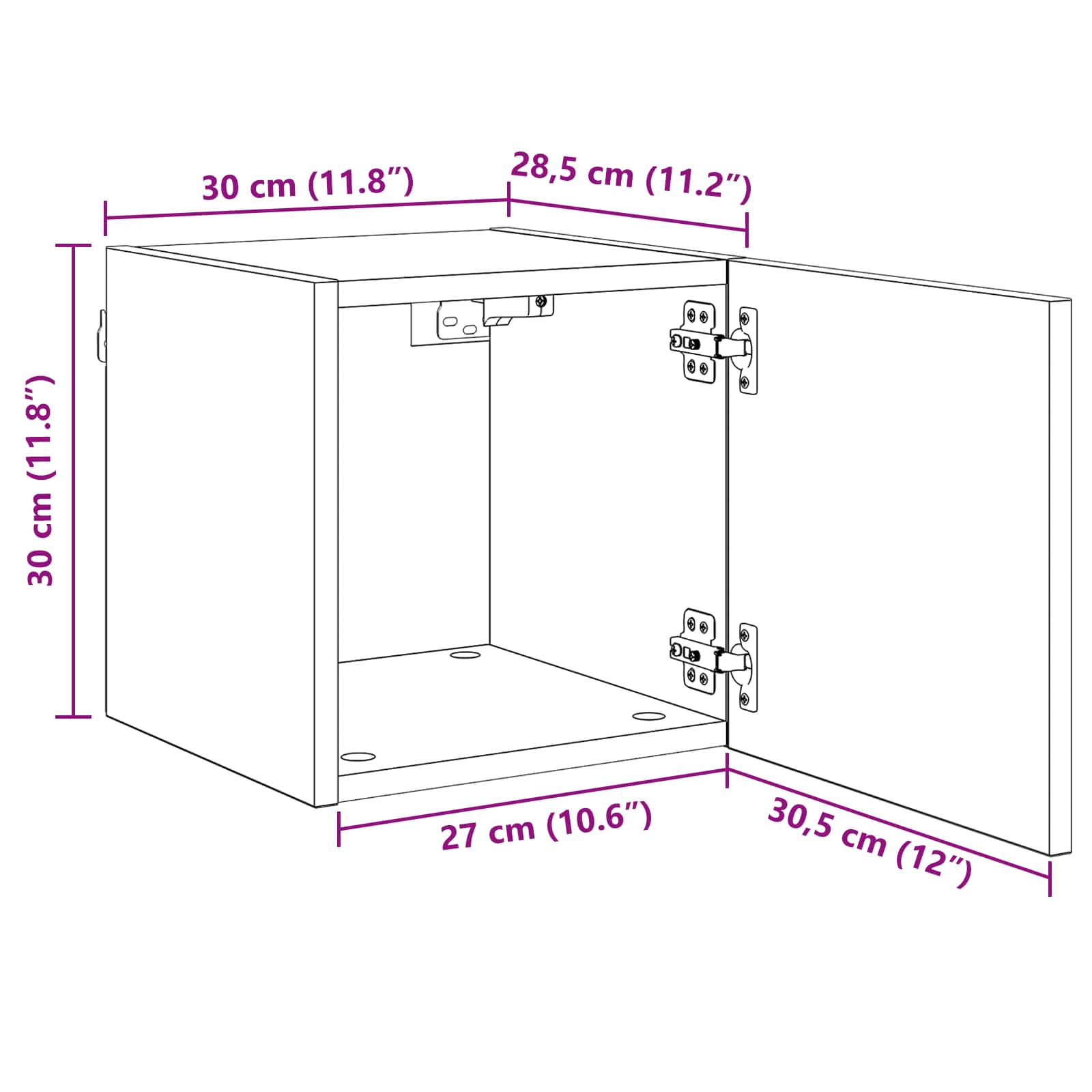 Nástěnný Tv Kabinet Nástěnný Staré Dřevo 30,5 X 30 X 30 Cm