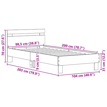 Rám Postele Černý Dub 98.5 X 200 Cm Kompozitní Dřevo