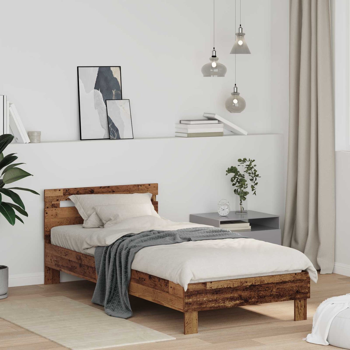 Rám Postele Staré Dřevo 75 X 190 Cm Kompozitní Dřevo