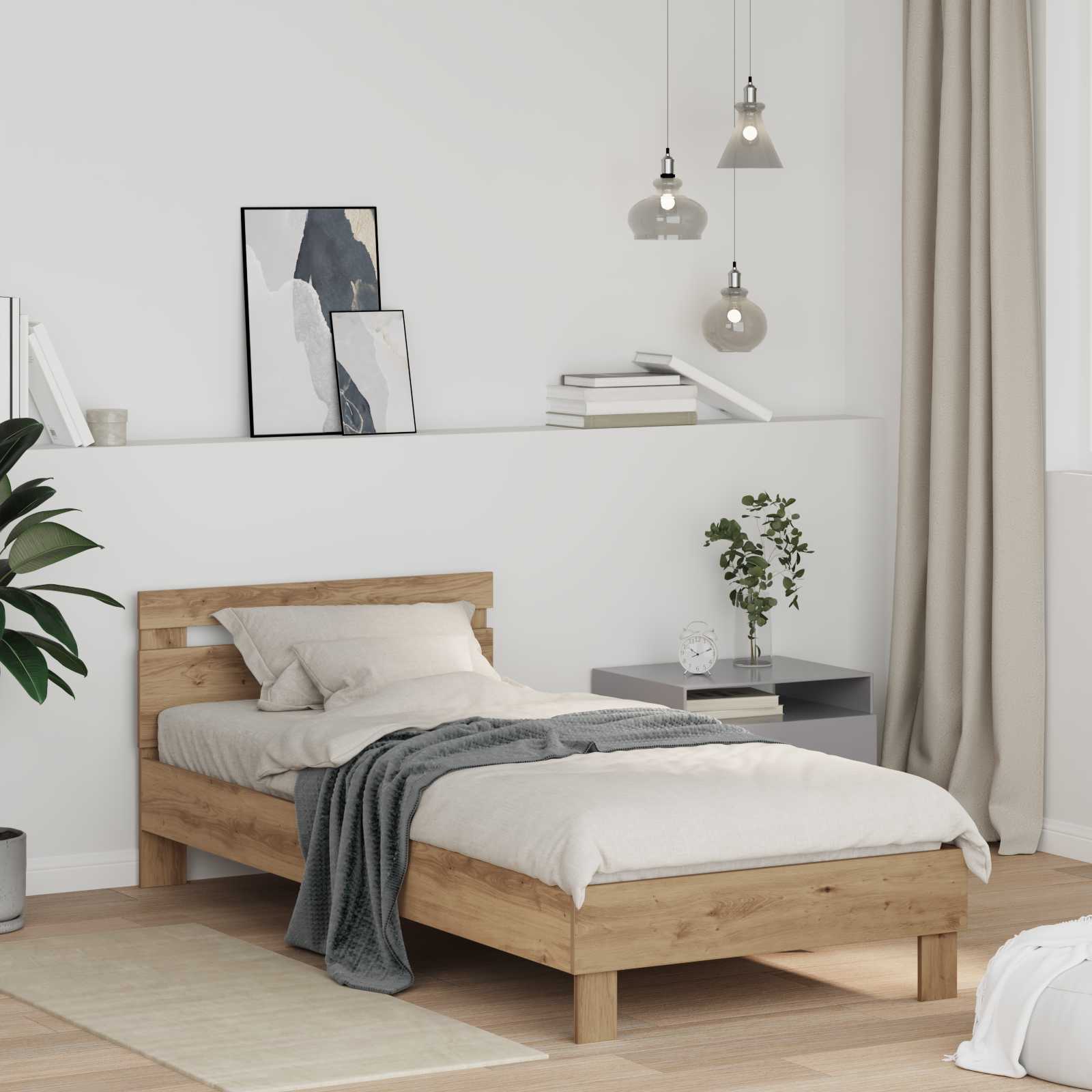 Rám Postele Artisanový Dub 75 X 190 Cm Kompozitní Dřevo