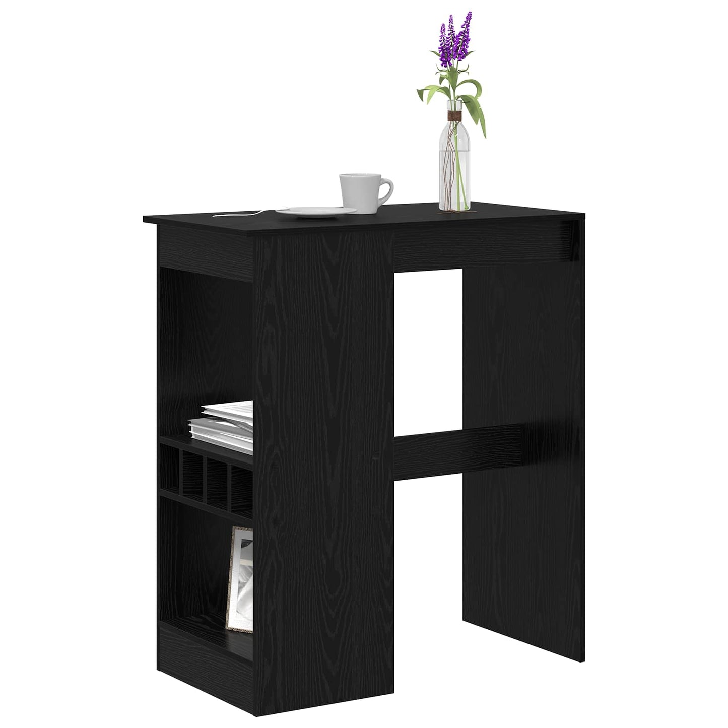 Barový Stůl 90 X 47.5 X 103.5 Cm Kompozitní Dřevo Černý Dub