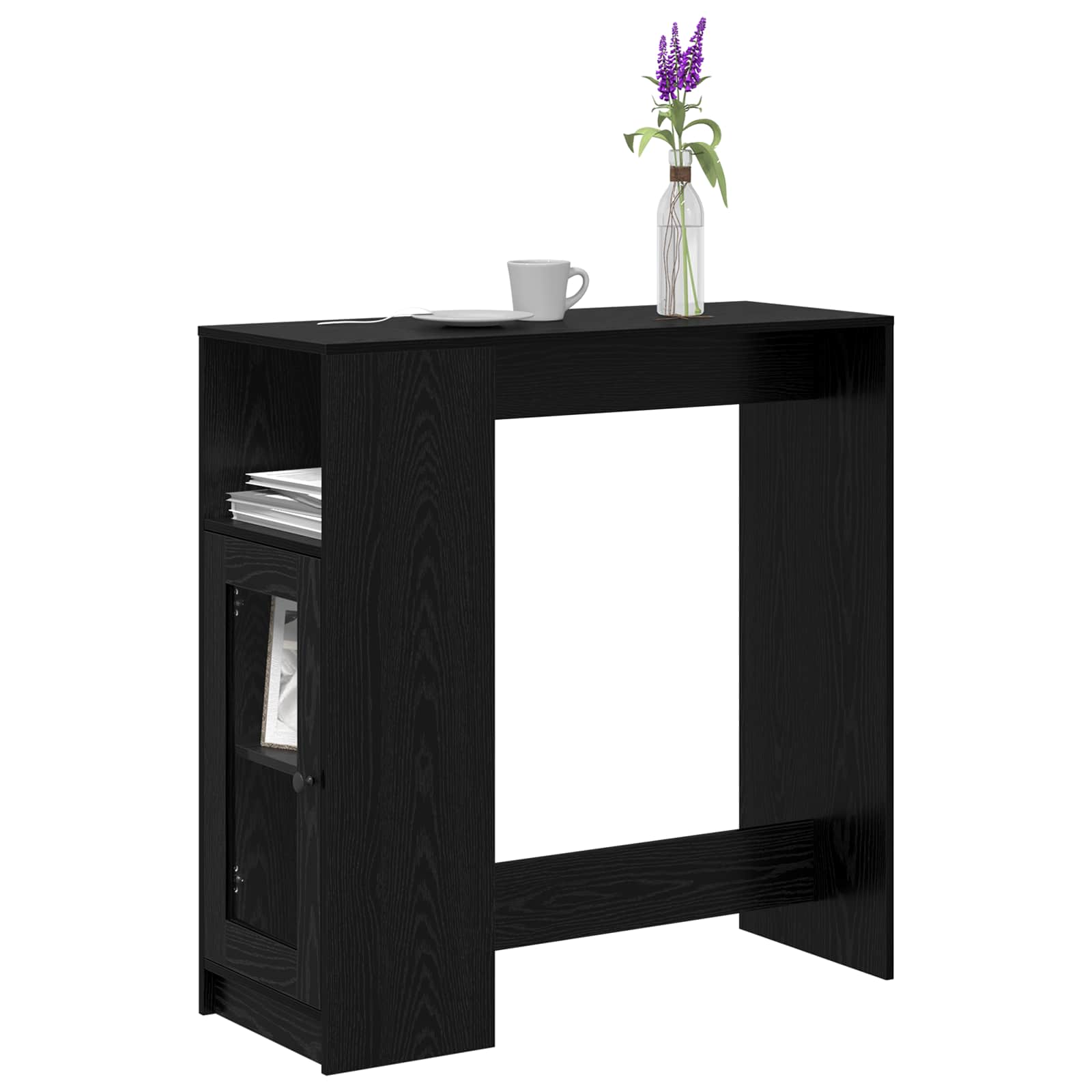 Barový Stůl 101 X 40 X 103,5 Cm Kompozitní Dřevo Černý Dub