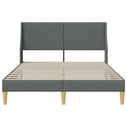 Rám Postele S Čelo Tmavě Šedá 137 X 190 Cm Textil
