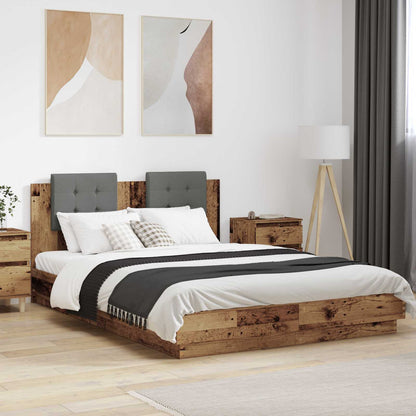 Rám Postele S Čelem Staré Dřevo 160 X 200 Cm Kompozitní Dřevo