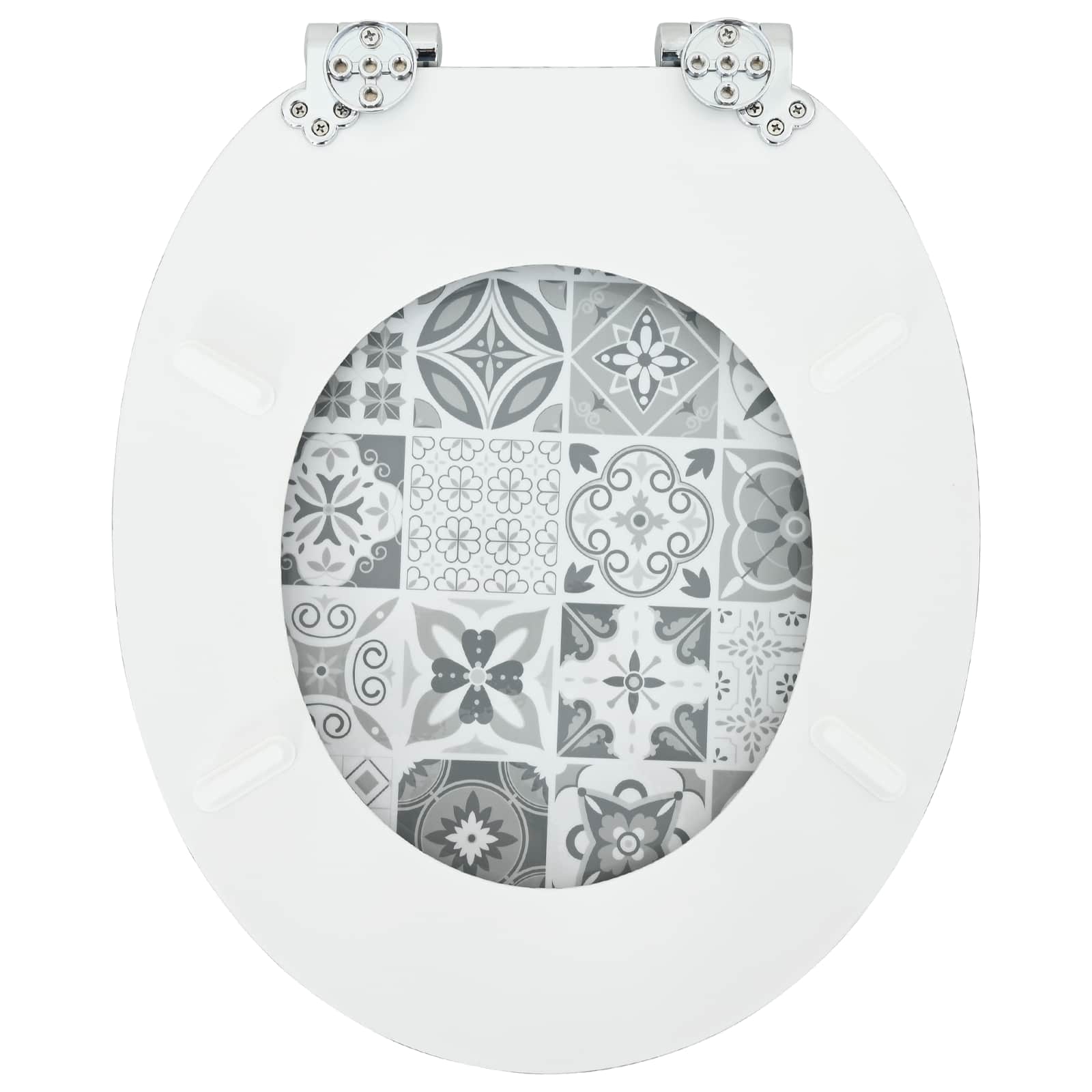 Toaletní Sedátko S Tlumeným Zavíráním 2 Ks Modro-Bílá Porcelán