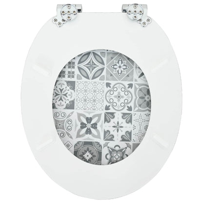 Toaletní Sedátko S Tlumeným Zavíráním 2 Ks Modro-Bílá Porcelán
