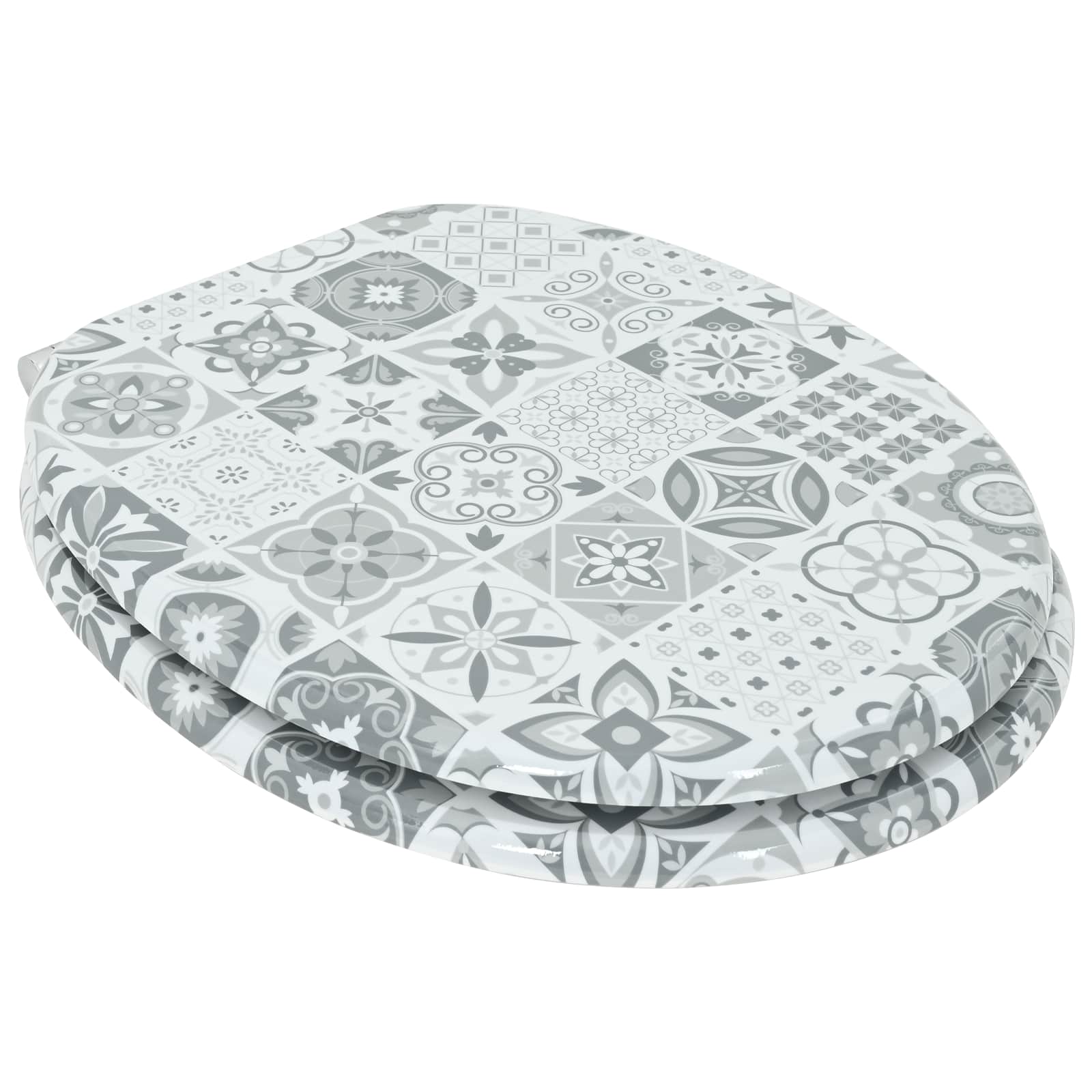 Toaletní Sedátko S Tlumeným Zavíráním 2 Ks Modro-Bílá Porcelán
