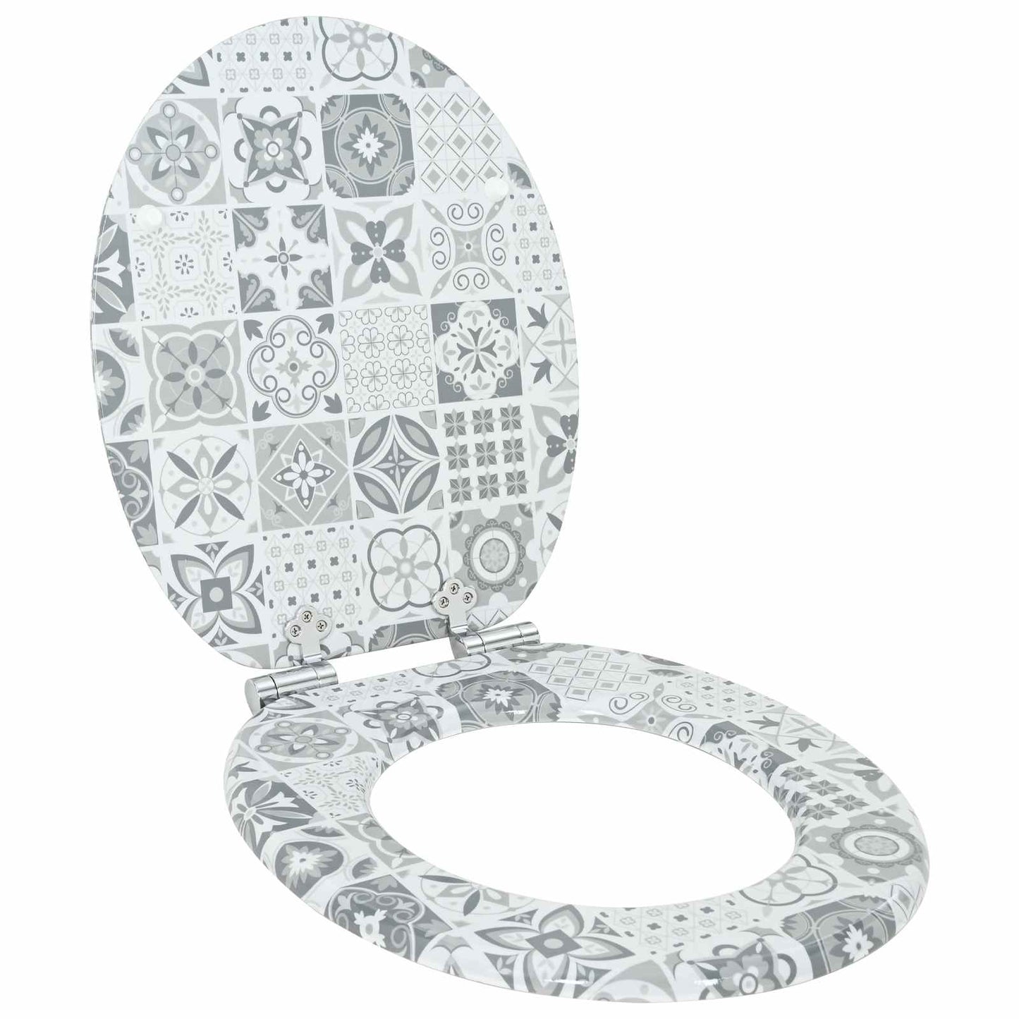 Toaletní Sedátko S Tlumeným Zavíráním 2 Ks Modro-Bílá Porcelán