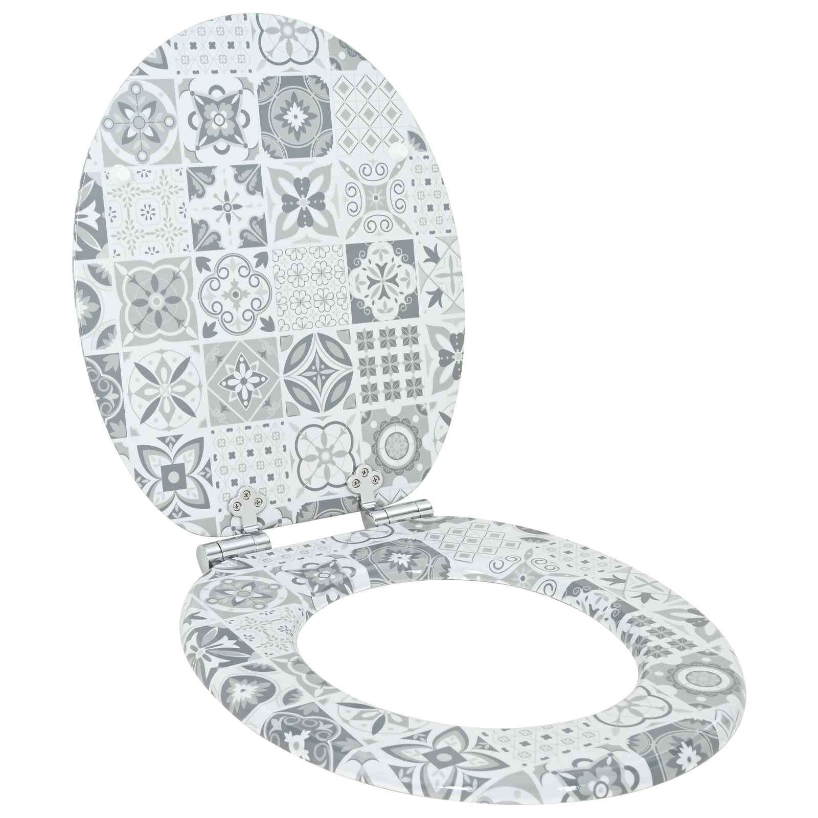 Toaletní Sedátko S Tlumeným Zavíráním 2 Ks Modro-Bílá Porcelán